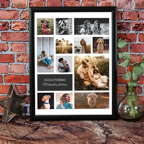 Nuotraukų koliažas su įvairiomis picomis