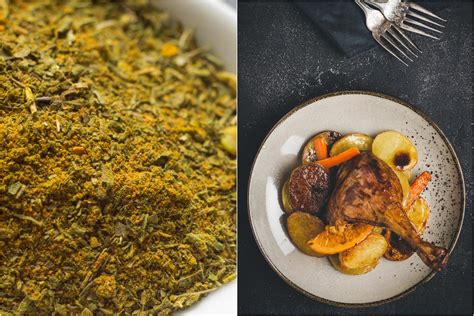 Patiekalai su prieskonių mišiniu Chmeli Suneli