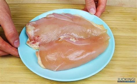 Iliustracija, kaip supjaustyti vištienos krūtinėlę