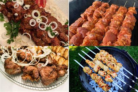 Įvairūs šašlykų marinatų ingredientai