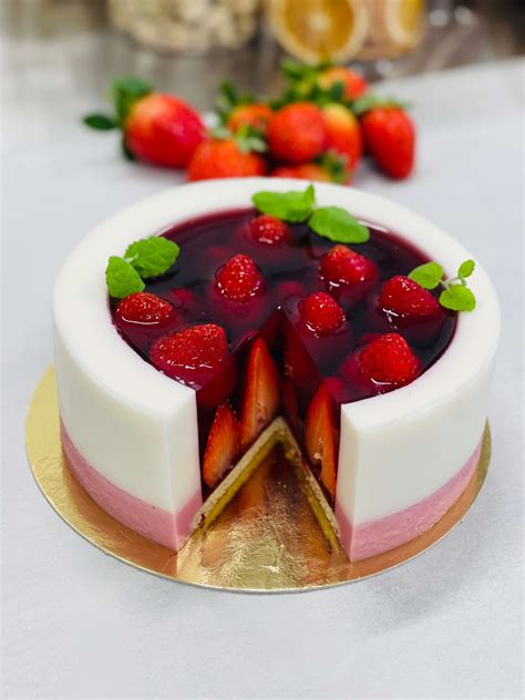 braškinis želė sluoksnis