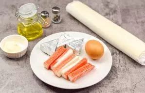 Trapios tešlos tartos su krabų lazdelėmis ingredientai