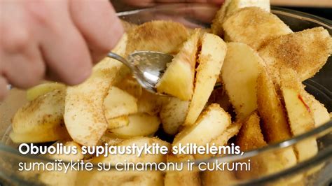 Ingredientai sviestiniam obuolių pyragui