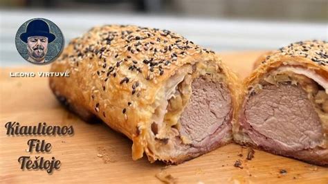 Schematinis kiaulienos kepsnio tešloje paruošimo procesas