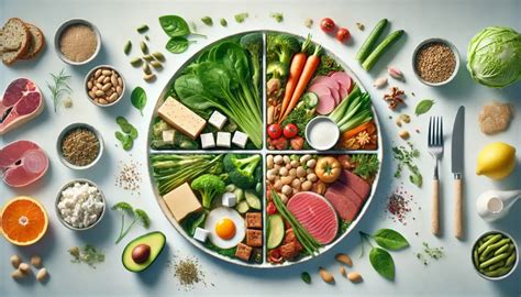 Lėkštė su subalansuotais maisto produktais