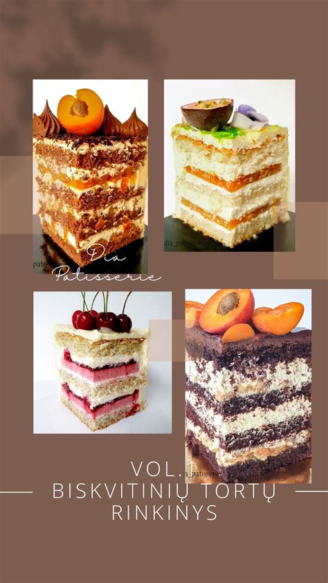 Įvairūs biskvitinių tortų sluoksniai