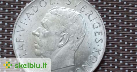 Švedijos kronos monetos su karaliaus Gustavo V atvaizdu