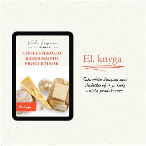 Grafikas: Vidutinis cholesterolio kiekis maisto produktuose