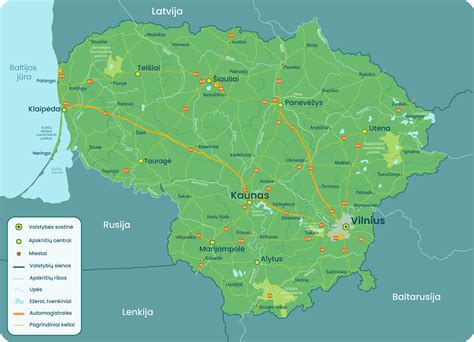 Žemėlapis, vaizduojantis Lietuvos teritoriją kaip vietinę rinką