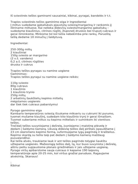 Sviestinės tešlos ruošimas