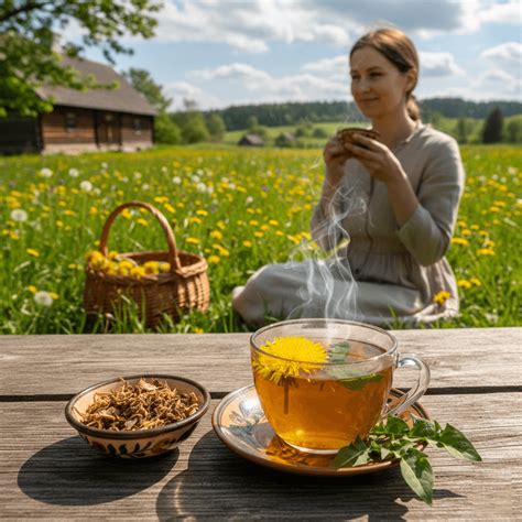 Žmogus geriantis arbatą ir saikingo vartojimo simbolis