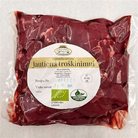 Įvairūs jautienos pjūviai, tinkami troškinimui