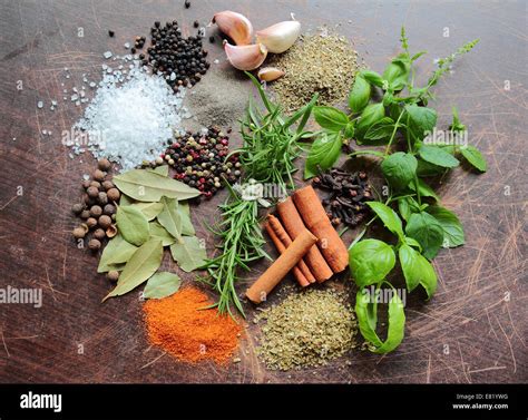 Variety of herbs and spices