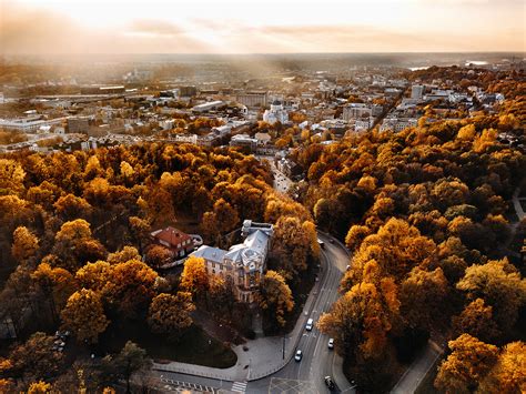 Druskininkų panoraminis vaizdas iš restorano