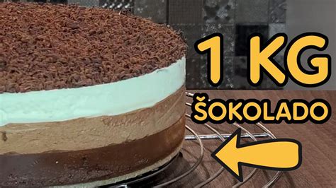 trijų sluoksnių šokoladinis tortas