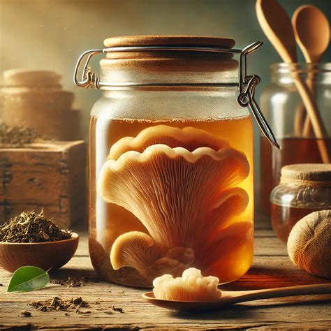 Arbatos grybo (SCOBY) struktūra fermentacijos inde