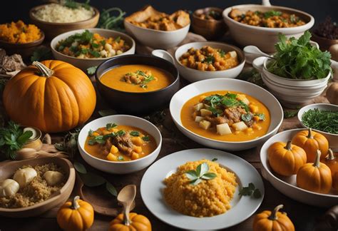 Įvairūs moliūgų ir daržovių ingredientai sriubai