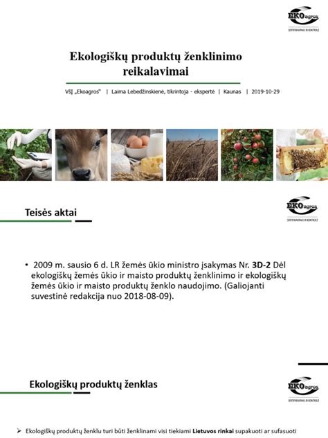 Ekologiškų produktų ženklinimo pavyzdys