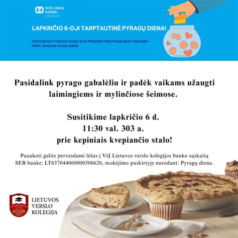 Pyragų dienos renginys su kepiniais