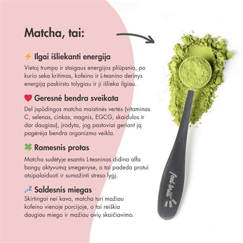 Infografika: Matcha nauda sveikatai ir poveikis organizmui