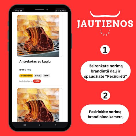 Sausojo brandinimo kamera su jautienos gabalais