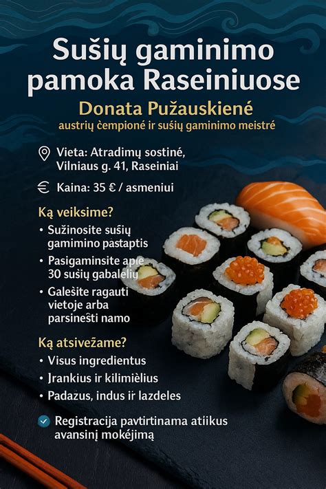 Sušių gaminimo procesas
