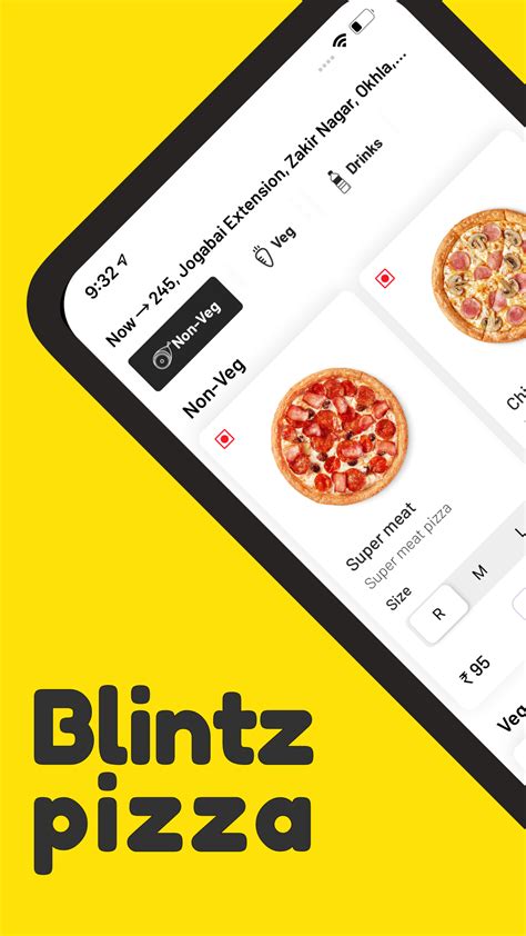 „Blintz Pizza“ programėlės sąsajos pavyzdys