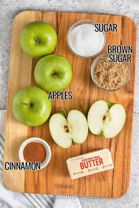 Ingredientai keptiems obuoliams
