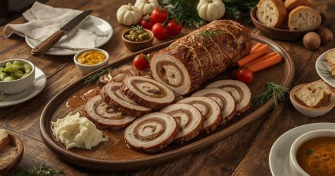 Kiaulienos liežuvio vyniotinio patiekimo idėjos