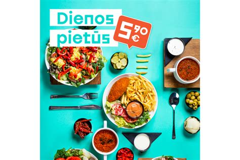 Šviežių dienos pietų patiekalų asortimentas