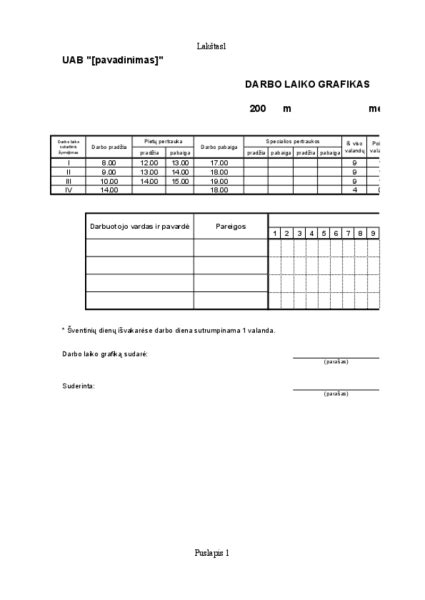 Mokyklinės valgyklos darbo laiko grafikas