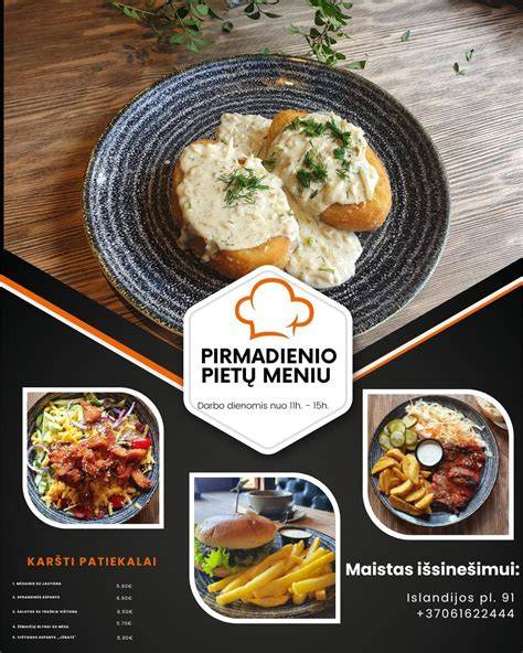 Dienos pietų pasiūla ir ingredientai