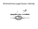 Orientavimosi pagal saulę ir laikrodį schema