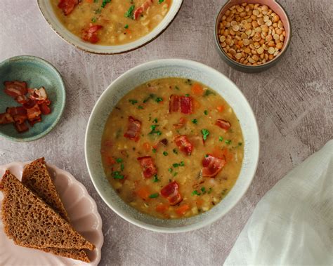 Skirtingų žirnių sriubos ingredientų schema