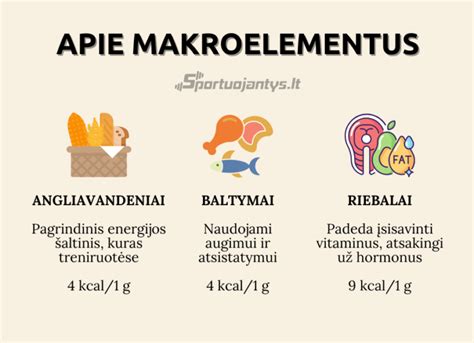 Makroelementų grafikas (baltymai, riebalai, angliavandeniai)