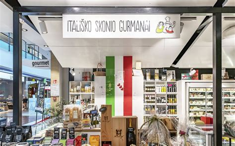 Itališko skonio gurmanų parduotuvės interjeras