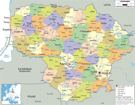 Lietuvos žemėlapis su pažymėtais miestais ir jų dienos pietų kainomis