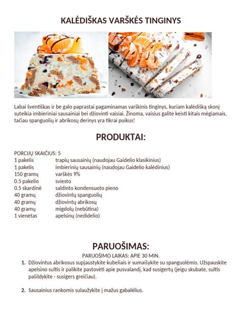 Karališkojo Tinginio ingredientai