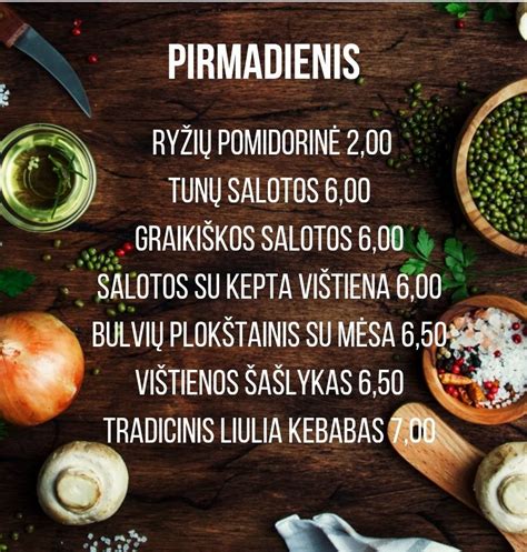 Dienos pietų pasiūlos pavyzdys