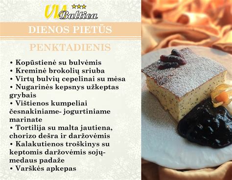 Dienos pietų meniu įvairovė ir lankstumas