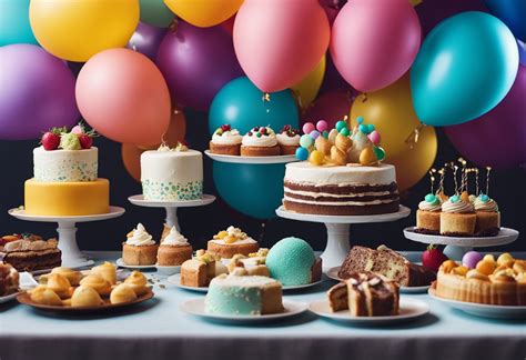 Saldumynų stalas su įvairiais pyragėliais ir mažais tortais