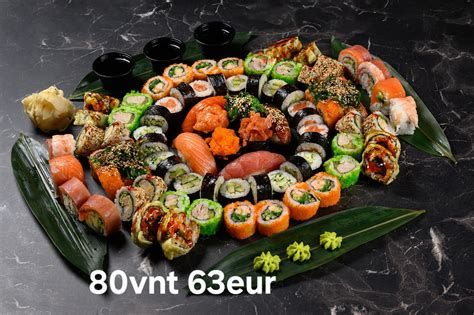 Populiarių sushi rinkinių pavyzdžiai