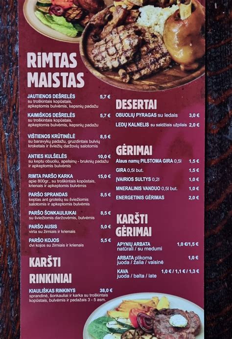 restorano meniu patiekalai