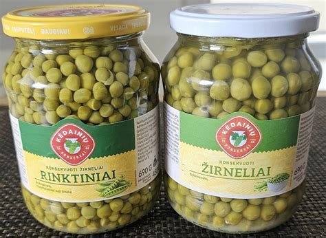 „Globus“ konservuotų žirnelių pakuotė ir etiketė