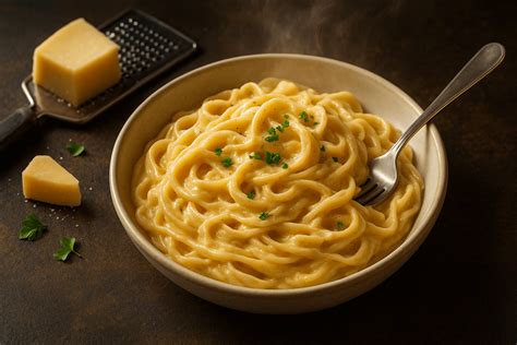 Klasikiniai makaronai su sūriu ir svogūnais