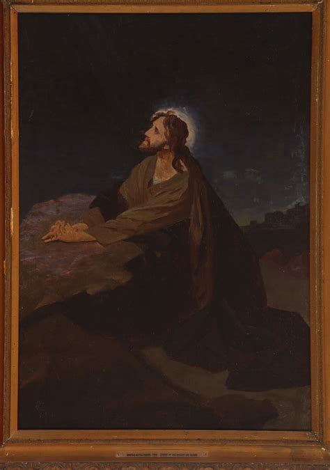 Simbolinė scena su angelu ir Jėzumi Alyvų kalne