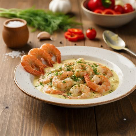 Krevetės su pupelėmis ir aromatingu padažu