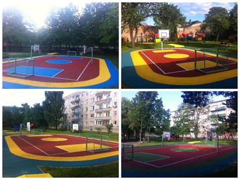 įvairios žaidimų aikštelių dangos