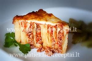 makaronų apkepas su faršu