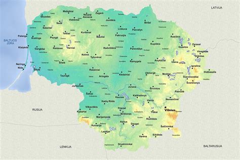 Lietuvos žemėlapis su pristatymo zonomis